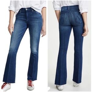 MOTHER The Weekender Flare Fray Jeans 20,000 Leagues Under The Sea Wash Size 30